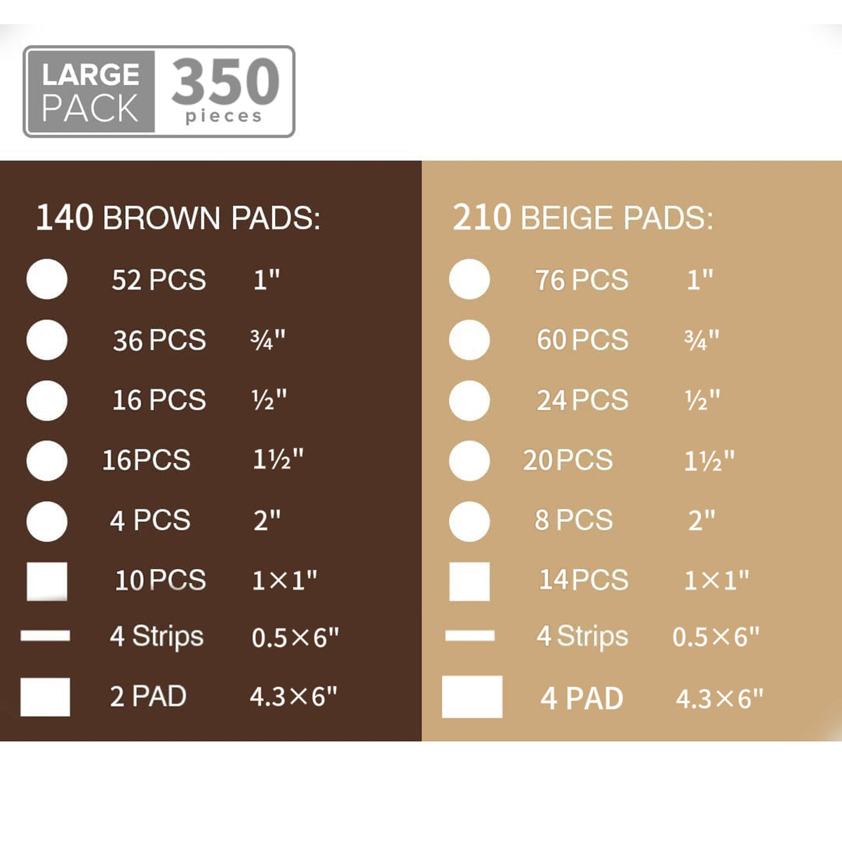 350PCS Beige & Brown Furniture Felt Pads, 4-5mm Thick Self Adhesive Floor Protectors for Chair Table Legs, Anti Scratch Noise Reducing Felt Feet Covers