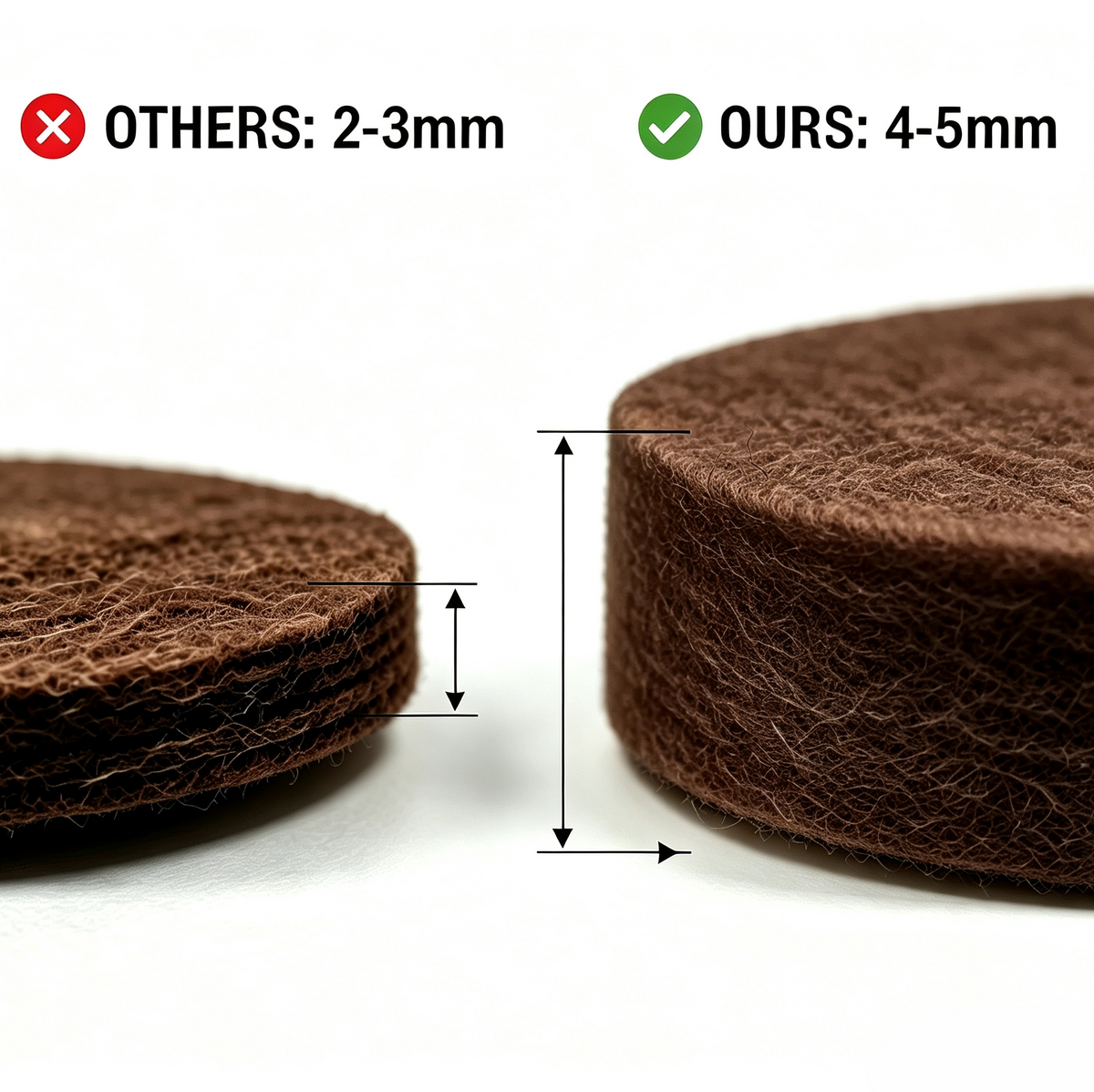 160PCS Beige & Brown Furniture Felt Pads, 4-5mm Thick Self Adhesive Floor Protectors for Chair Table Legs, Anti Scratch Noise Reducing Felt Feet Covers